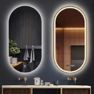 Oval-Shaped Wall-Mounted Makeup Mirror, Intelligent Mirror for The Bathroom, Bathroom Mirror with Lights and Anti-Fog Function