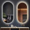 Oval-Shaped Wall-Mounted Makeup Mirror, Intelligent Mirror for The Bathroom, Bathroom Mirror with Lights and Anti-Fog Function