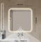 Square Bathroom Mirror - Wall-Mounted Smart Vanity Mirror with Touchscreen LED Lighting