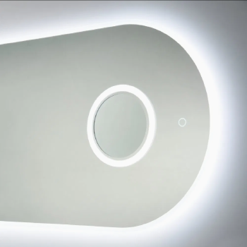 Oval LED Bathroom Mirror with Built-in Magnifying Mirror, Customizable Functions & Sizes