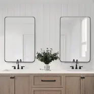 Sleek Modern Black Rectangle Wall Mirror 24X36 Inch