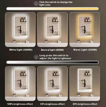 Minimalist Irregular Smart Bathroom Mirror - Frame Less LED Illuminated, Wall-Mounted with Anti-Fog & Vanity