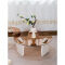 Modern Coffee Table Set with Glass Top and Metal Legs