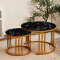 Modern Portable Square Coffee Table with Stainless Steel Frame for Home