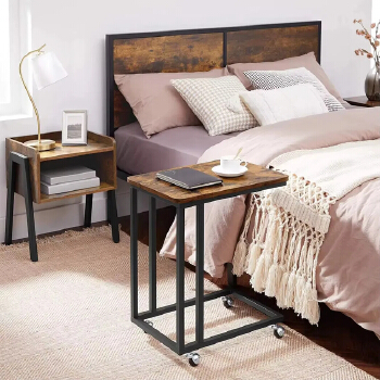 Dual-Use C-Shape Coffee Table for Home
