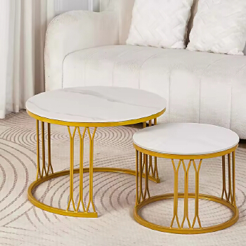 Modern Portable Square Coffee Table with Stainless Steel Frame for Home