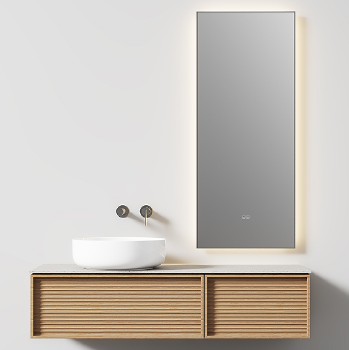 TY51413 series plywood bathroom cabinet curve vanity