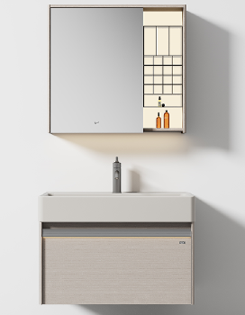 TY544 series plywood bathroom cabinet curve vanity