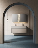TY544 series plywood bathroom cabinet curve vanity