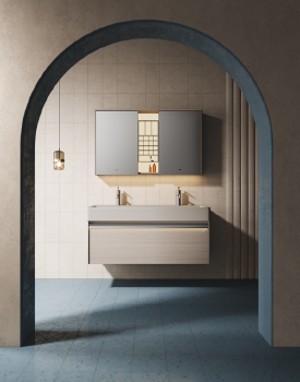 TY544 series plywood bathroom cabinet curve vanity