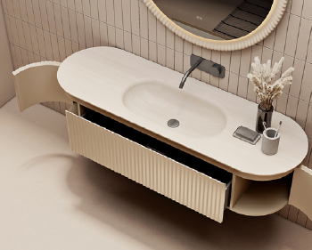RY15416A series plywood bathroom cabinet vanity set
