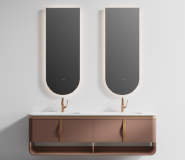 RY17818 series plywood bathroom cabinet curve vanity