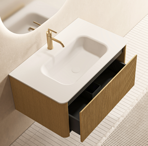 TY123209 series plywood bathroom cabinet curve vanity