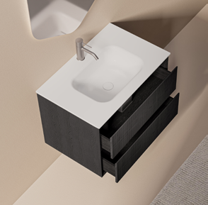 TY123008 series plywood bathroom cabinet curve vanity