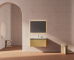 TY123109 series plywood bathroom cabinet curve vanity