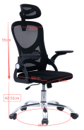 Breathable mesh fabric office chair with headrest lumbar support E-129
