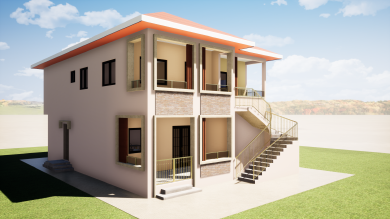 Stylish 3-Apartments Building Design