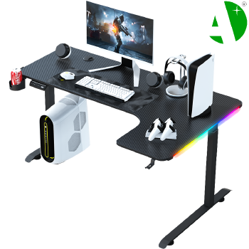 AS-A2037RE-1410 Fast Delivery Modern Adjustable Height LED Gaming Desk for Ergonomic Workspaces