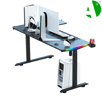 AS-A2037RE-1410 Fast Delivery Modern Adjustable Height LED Gaming Desk for Ergonomic Workspaces