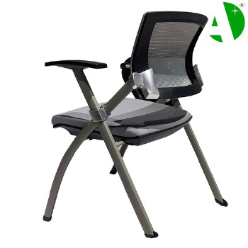 AS-A2143P-Grey Mesh Fabric Factory After-Sales Service Lightweight Portable Folding Chair for Events and Training Sessions
