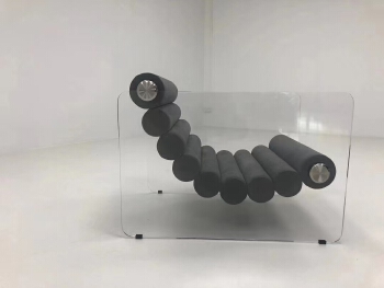 透明亚克力圆柱软包单人休闲椅
