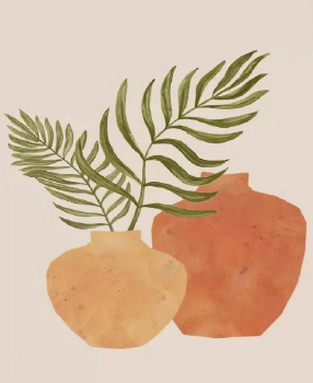 日月波西米亚挂画 北欧抽象女人植物风景客厅装饰帆布画