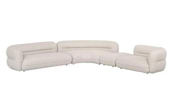 Modern Minimalist Fabric L-shaped Sectional Sofa 