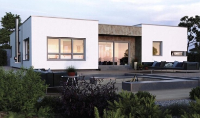 The simple economic modern residential design building 