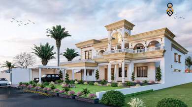 Royal Style Villa Exterior in Pakistan 
