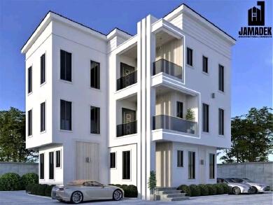 2 storey building with three floors in a modern style 