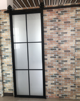 High Quality Sliding Barn Door Cheap Steel Frame Tempered Glass Sliding Modern Doors