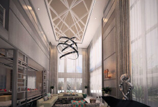 Modern Contemporary High Ceiling Living room interior