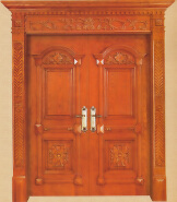 Premium Quality Solid Oak Wood Door with Handcrafted Carvings for Luxury Home Interiors bss-008