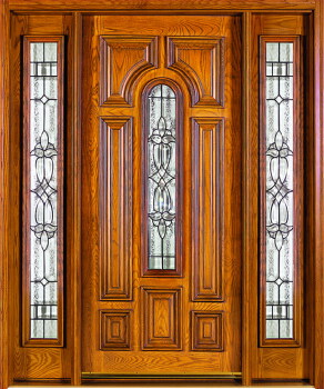Premium Quality Solid Oak Wood Door with Handcrafted Carvings for Luxury Home Interiors bss-007