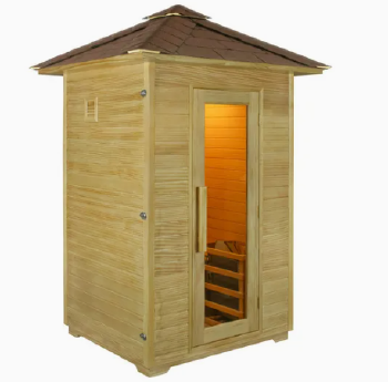 Waterproof Steam Room Two Person Wood Outdoor Sauna Room D002