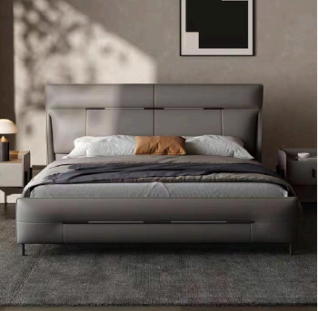 Hot Sales Modern Furniture Upholstered Bed Wooden Frame Double Bed