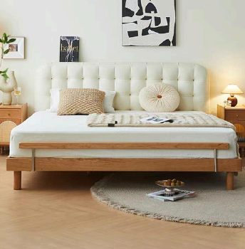 Soft Multiple Choice Double Bed with Zero-Pressure Cotton Mattress Vacuum Roll Package Oken Motor Iron Frame Split Bed Smart Bed
