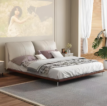 Soft Multiple Choice Double Bed with Zero-Pressure Cotton Mattress Vacuum Roll Package Oken Motor Iron Frame Split Bed Smart Bed