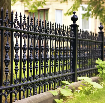 Attractive Wrought Iron Fence Providing Secure Boundaries and a Refined Look for Modern Homes