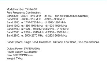 Leadership 43dBm 20w B1 B3 B8 GSM900 4G DCS1800 3G2100 Wireless Repeater Triple Band Signal Booster