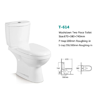 whashdown two-piece toilet T614