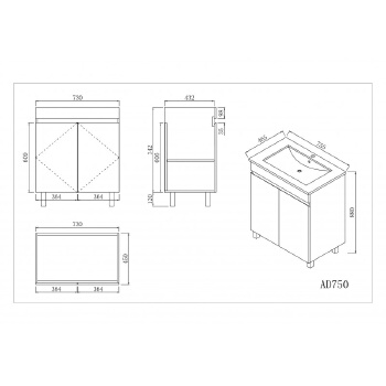 PVC MDF shaker door floor bathroom cabinet cambination BC750