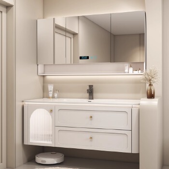 Rubber wood bathroom cabinet