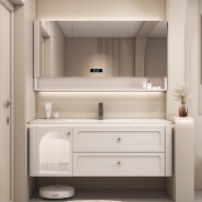 Rubber wood bathroom cabinet