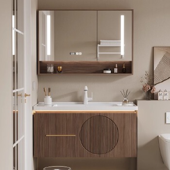 PL017 solid wood bathroom cabinet