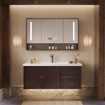 PL014 solid wood bathroom cabinet