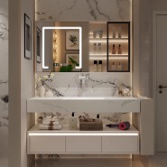 PL013 solid wood bathroom cabinet