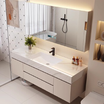 PL012 solid wood bathroom cabinet