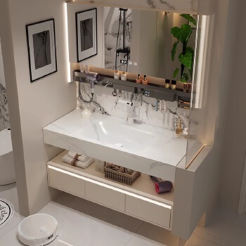 PL013 solid wood bathroom cabinet
