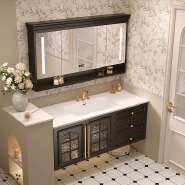 PL015 solid wood bathroom cabinet
